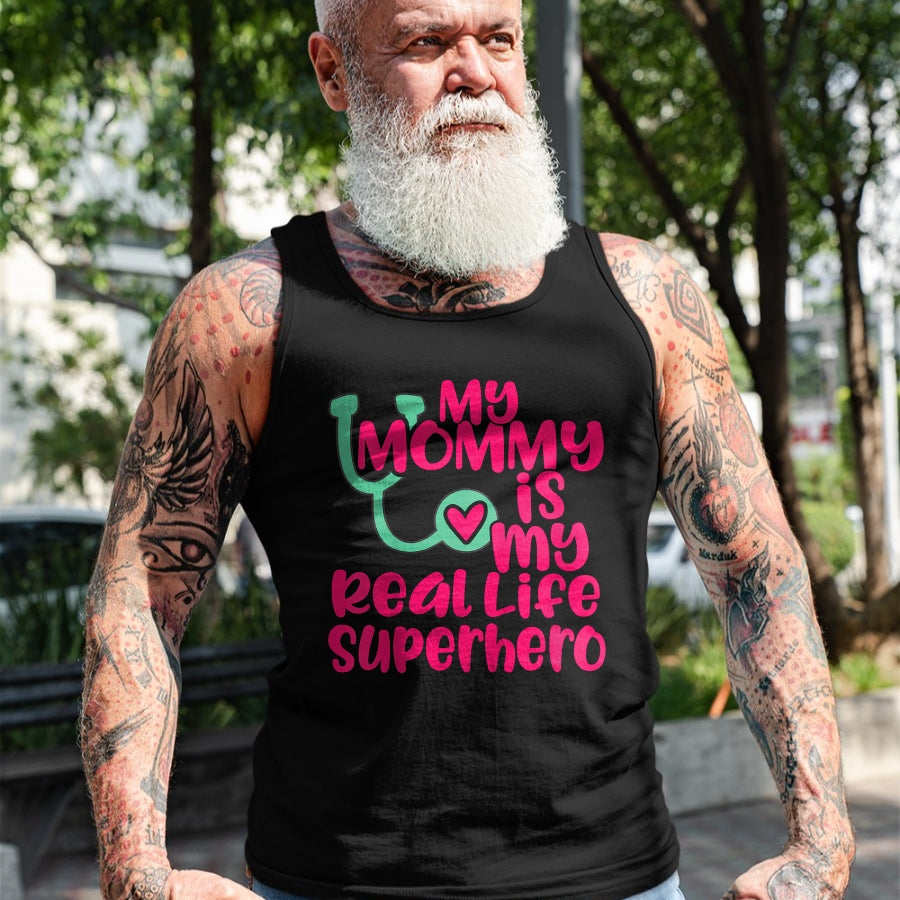 Best Doctor Shirt, Funny Doctor UnisexT-Shirt/Hoodie/Sweatshirt HLT00 - Cute My Mommy is a Real Life Superhero Nurse or Doctor T-Shirt