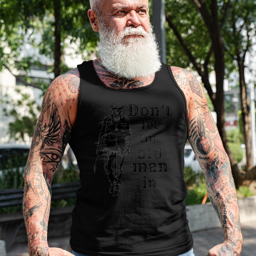 Guitar Lover Shirt, Funny Guitar UnisexT-Shirt/Hoodie/Sweatshirt HLT00 - Don_t let the Old man in Vintage Man Walking with a Guitar T-Shirt