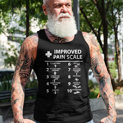 Best Doctor Shirt, Funny Doctor UnisexT-Shirt/Hoodie/Sweatshirt HLT00 - Improved Pain Scale Healthcare Nurse Pain Level Chart Doctor T-Shirt, Men, Black, 3X-Large