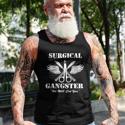 Best Doctor Shirt, Funny Doctor UnisexT-Shirt/Hoodie/Sweatshirt HLT00 - Surgical Gangster - Scrub Tech - Surgery T-Shirt, Men, Black, Large