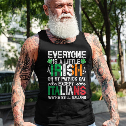 Patrick Day Shirts for Family, Funny Patrick Day shirts, st patrick's day Unisex T-Shirt/Hoodie/Sweatshirt HLT00 - Everyone Is A Little Irish On St Patrick Day Except Italians Raglan Baseball Tee