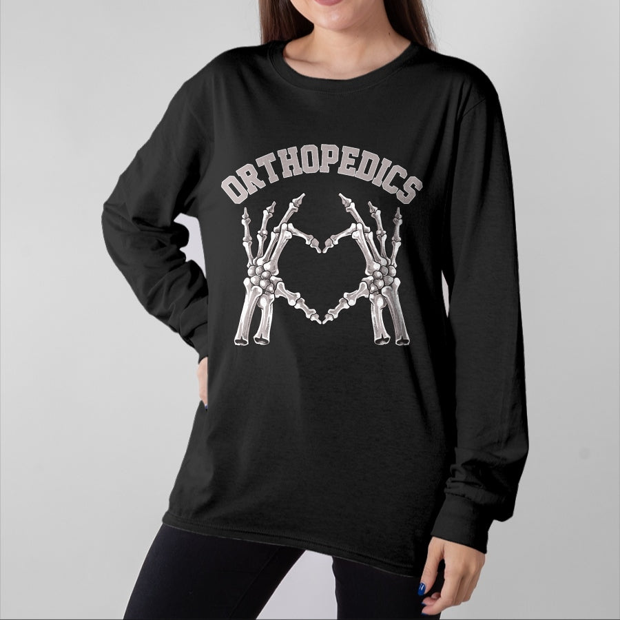 Best Doctor Shirt, Funny Doctor UnisexT-Shirt/Hoodie/Sweatshirt HLT00 - Orthopedics Skeleton Hand Heart Ortho Nurse RN Crew T-Shirt