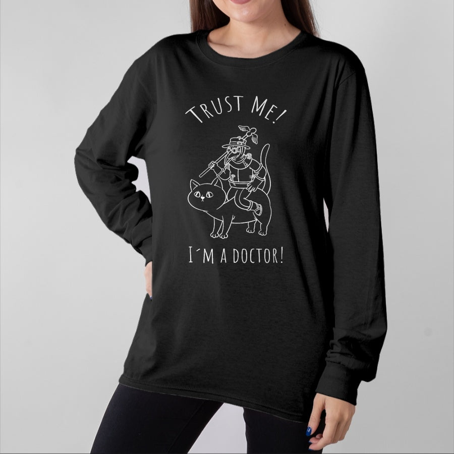 Best Doctor Shirt, Funny Doctor UnisexT-Shirt/Hoodie/Sweatshirt HLT00 - Steampunk Trust me, I'm a Doctor Cat Plague Doctor T-Shirt