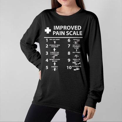 Best Doctor Shirt, Funny Doctor UnisexT-Shirt/Hoodie/Sweatshirt HLT00 - Improved Pain Scale Healthcare Nurse Pain Level Chart Doctor T-Shirt, Men, Black, 3X-Large