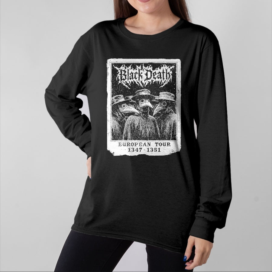 Best Doctor Shirt, Funny Doctor UnisexT-Shirt/Hoodie/Sweatshirt HLT00 - Black Death European Tour  Plague Doctor Fake Band Merch T-Shirt