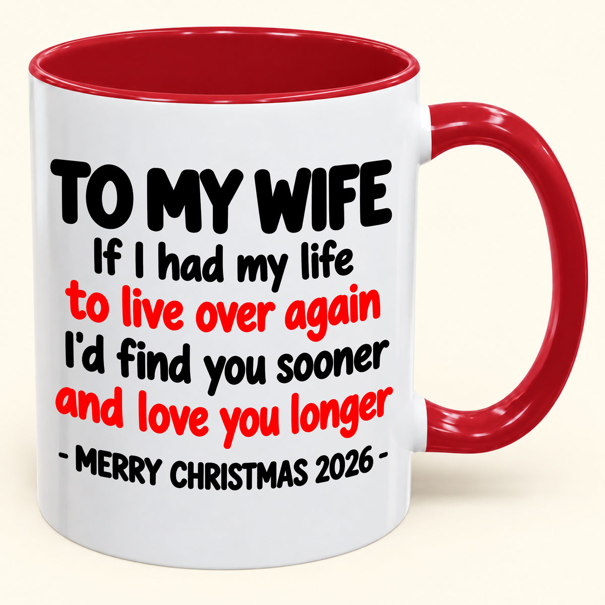 TO MY WIFE MUG - Funny Christmas 2026 - Gift Accent Coffee Mug From Husband (SKU2610-879)