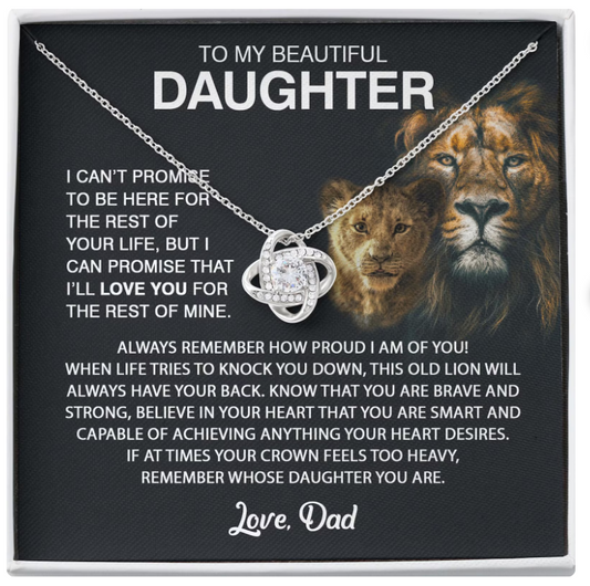For My Daughter From Dad - Premium Love Knot Necklace (SKU2606-288)