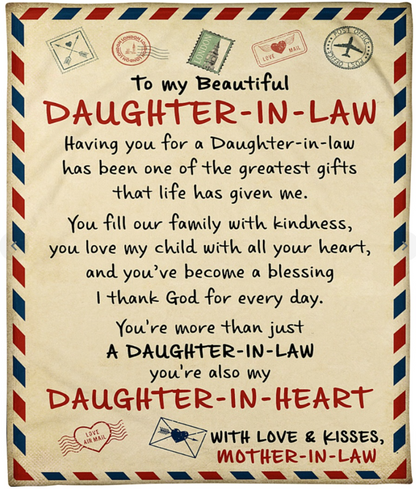 Special Daughter In Law Gift Blanket - From Mother In Law