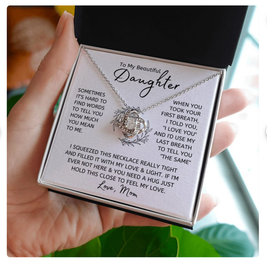 For My Daughter From Mom Premium Love Knot Necklace