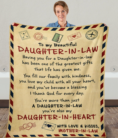 Special Daughter In Law Gift Blanket - From Mother In Law