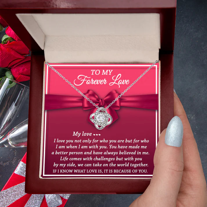 For My Wife From Husband - Premium Love Knot Necklace