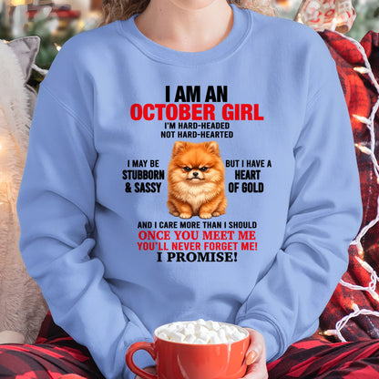 OCTOBER - I'M HARD-HEADED NOT HARD-HEARTED - Birthday T Shirt For Woman - TRNN10 (SKU2604-230-10)