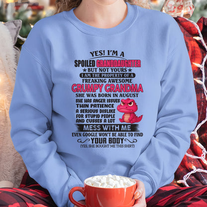 AUGUST - YES, I'M A SPOILED GRANDDAUGHTER - GIFT FROM GRANDMA FOR GRANDDAUGHTER - TRNN08 (SKU09-96-08)