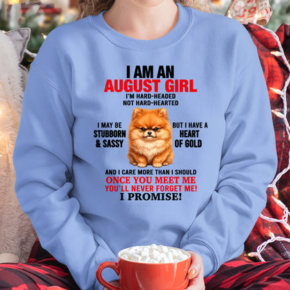 AUGUST - I'M HARD-HEADED NOT HARD-HEARTED - Birthday T Shirt For Woman - TRNN08 (SKU2604-230-08)