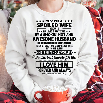NOVEMBER - YES I'M A SPOILED WIFE OF A SMOKIN' HOT AND AWESOME HUSBAND - FROM HUSBAND - TRNN11 (SKU26T-01197-11)