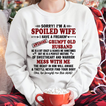 Spoiled Wife of Grumpy Old Husband - Special Gift For Your Wife From Husband - TRNN00 (SKU12-111-00)