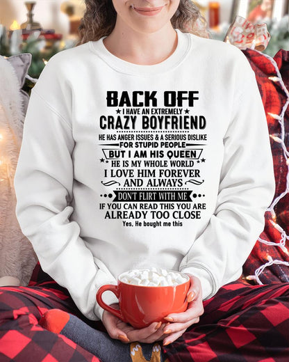 Back Off I Have An Extremely Crazy Boyfriend - - Gift For Wife From Husband - TRNN00 (SKUT-BACKOFF-00)