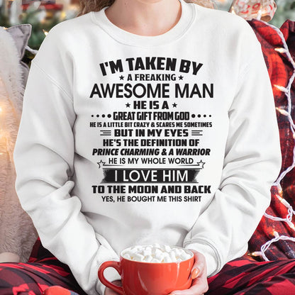 I'M TAKEN BY A FREAKING AWESOME MAN HE IS A GREAT GIFT FROM GOD - FROM HUSBAND - TRNN00 (SKU26T-01234-00)