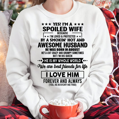 AUGUST - YES I'M A SPOILED WIFE OF A SMOKIN' HOT AND AWESOME HUSBAND - FROM HUSBAND - TRNN08 (SKU26T-01197-08)