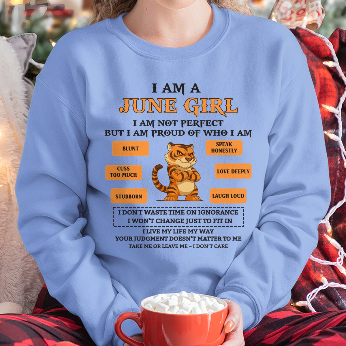 JUNE - I AM A GIRL - BIRTHDAY GIFT T-SHIRT FOR WOMEN - TRNN06 (SKU26T-01-62-06)