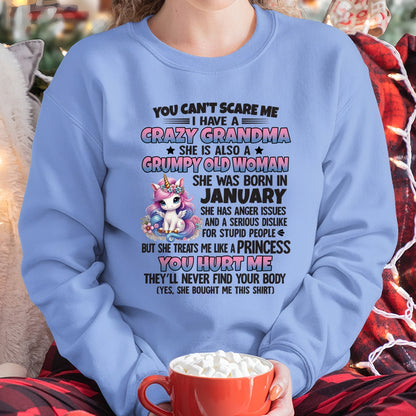 JANUARY - YOU CAN'T SCARE ME - GIFT FROM GRANDMA FOR GRANDDAUGHTER - TRNN01 (SKU09-106-01)