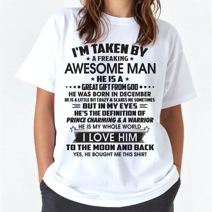 DECEMBER - I'M TAKEN BY A FREAKING AWESOME MAN HE IS A GREAT GIFT FROM GOD - FROM HUSBAND - TRNN12 (SKU26T-01234-12)