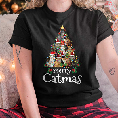 Merry Catmas Funny Cat Mom Cat Dad Christmas Cat T-Shirt - Christmas Unisex T-Shirt/Hoodie/Sweatshirt - TRNN00 (SKU2605-345)