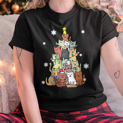 Christmas Shirts for Family, Funny christmas shirts, Christmas Unisex T-Shirt/Hoodie/Sweatshirt HLT00 - Ugly Christmas Sweater Cat Tree - Funny Xmas Cat Gift T-Shirt
