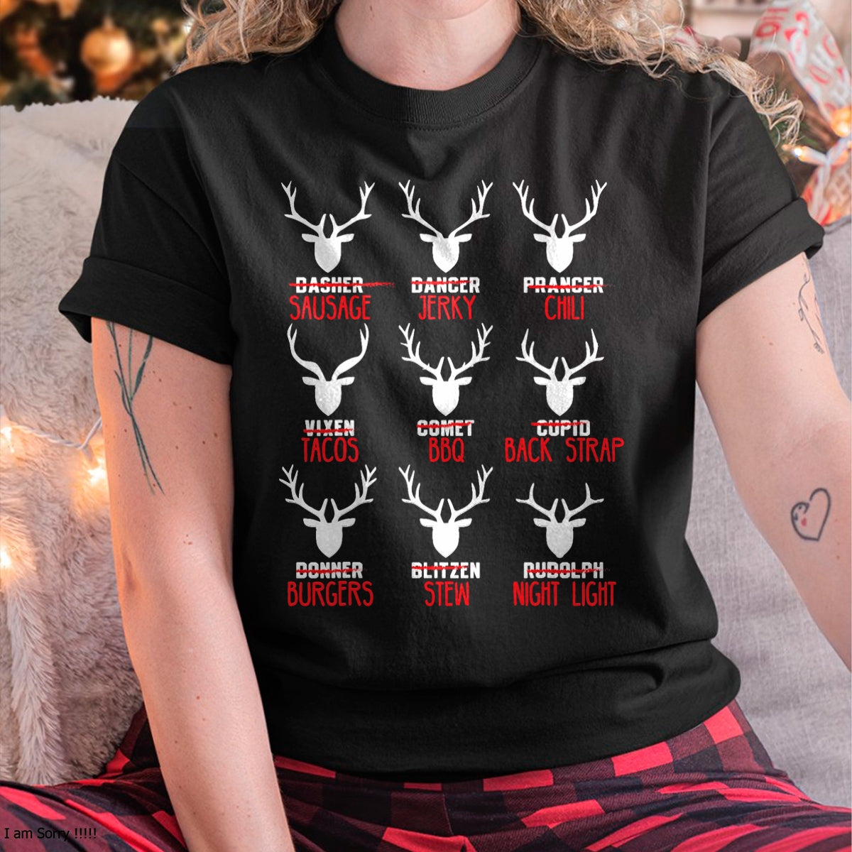 Christmas Shirts for Family, Funny christmas shirts, Christmas Unisex T-Shirt/Hoodie/Sweatshirt HLT00 - Funny Christmas Deer Hunters All of Santa_s Reindeer design T-Shirt