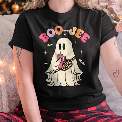 Hallowen Shirts for Family, Funny hallowen shirts, Hallowen Unisex T-Shirt/Hoodie/Sweatshirt HLT00 - Cute Boo Jee Ghost Halloween Leopard Ghost Womens T-Shirt