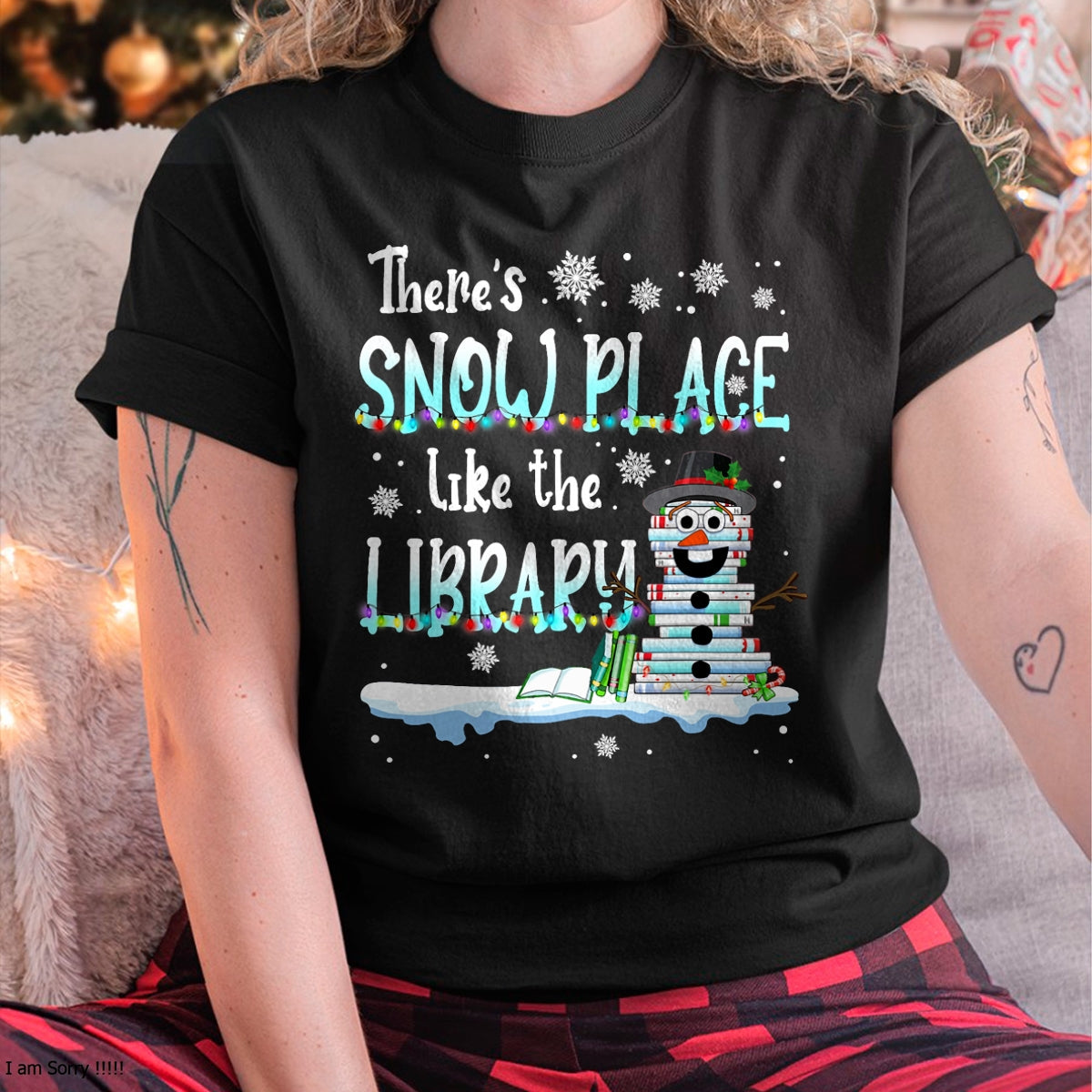Librarian There's TRNN Place Like The Library Christmas TRNN T-Shirt - Christmas Unisex T-Shirt/Hoodie/Sweatshirt - TRNN00