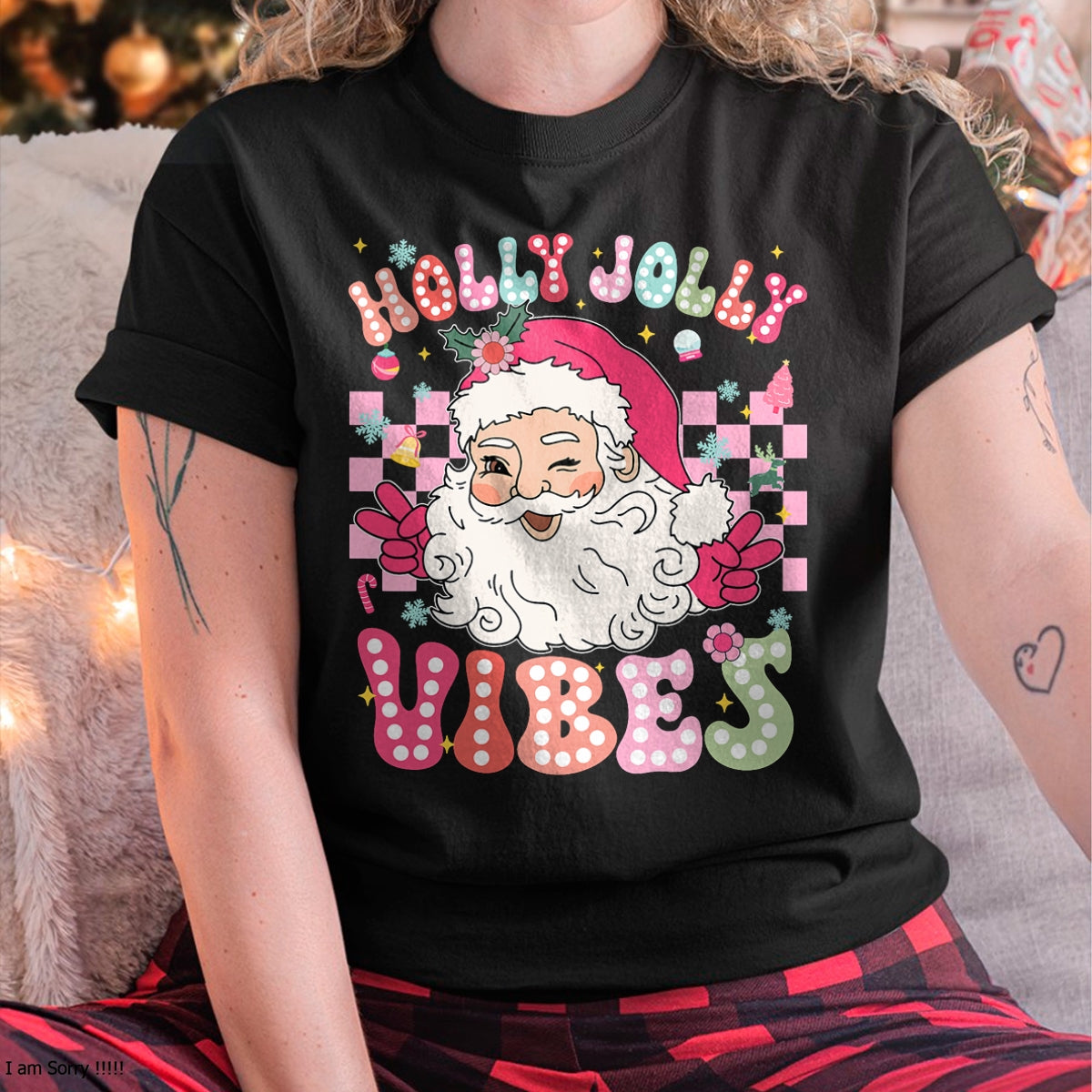 Christmas Shirts for Family, Funny christmas shirts, Christmas Unisex T-Shirt/Hoodie/Sweatshirt HLT00 - Groovy Cute Santa Claus Christmas Vibes Xmas Girls Womens T-Shirt