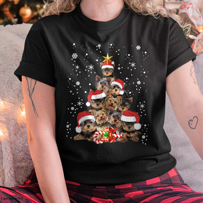 Christmas Shirts for Family, Funny christmas shirts, Christmas Unisex T-Shirt/Hoodie/Sweatshirt HLT00 - Yorkie Dogs Tree Christmas Sweater Xmas Pet Animal Dog Lover T-Shirt
