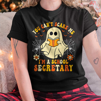 Hallowen Shirts for Family, Funny hallowen shirts, Hallowen Unisex T-Shirt/Hoodie/Sweatshirt HLT00 - You Can't Scare Me I'm A School Secretary Halloween Candy T-Shirt