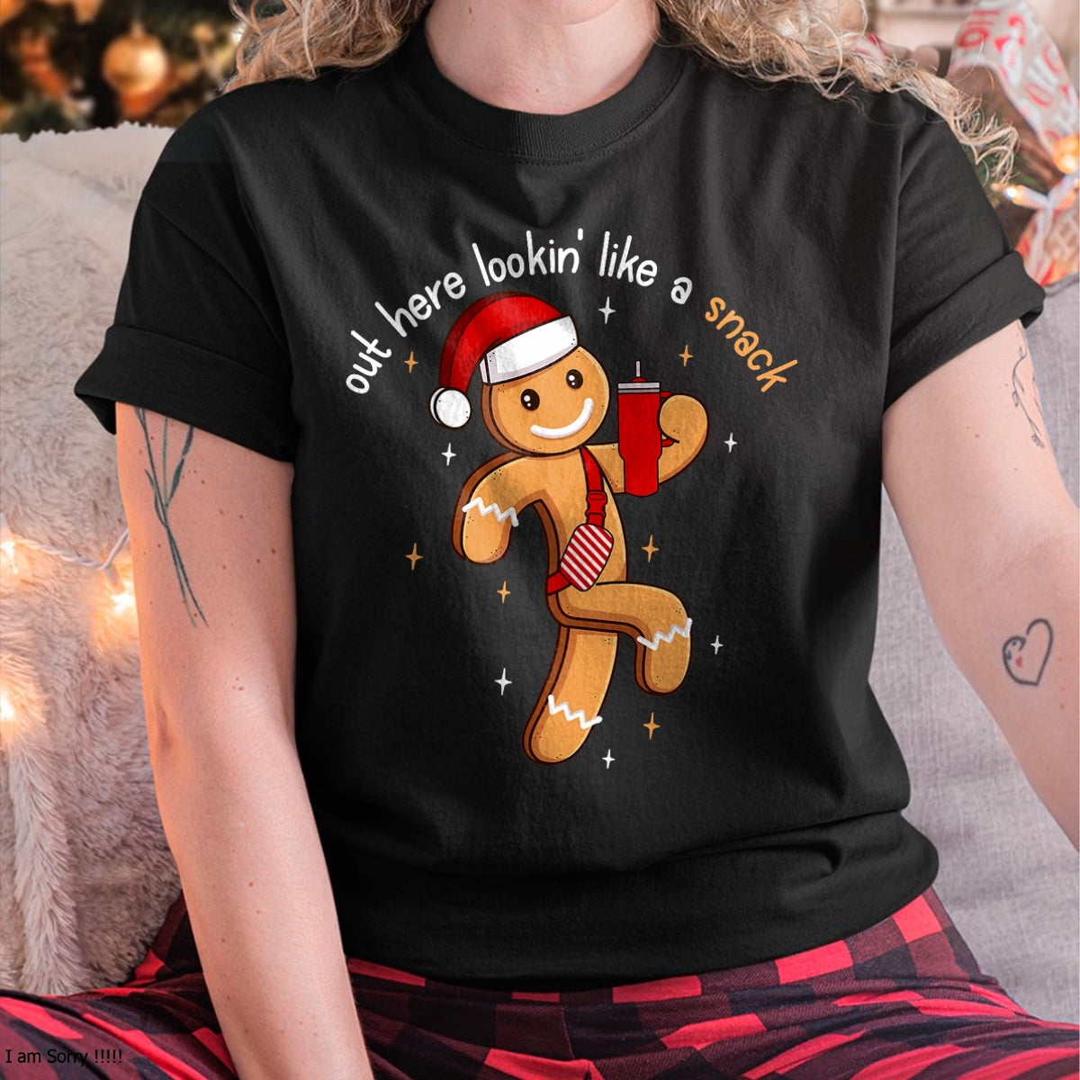 Out Here Looking Like A Snack Funny BouJee Xmas Gingerbread T-Shirt - Christmas Unisex T-Shirt/Hoodie/Sweatshirt - TRNN00