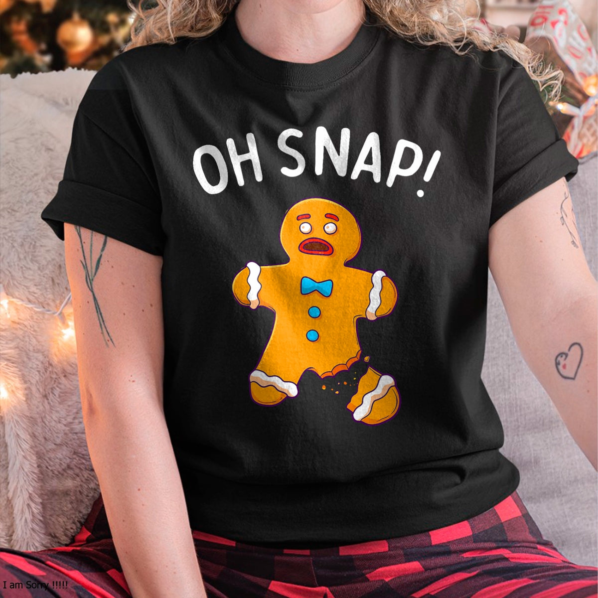Christmas Shirts for Family, Funny christmas shirts, Christmas Unisex T-Shirt/Hoodie/Sweatshirt HLT00 - Gingerbread Man Oh Snap Christmas Funny Cookie Baking Gift Short Sleeve T-Shirt