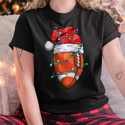 Christmas Shirts for Family, Funny christmas shirts, Christmas Unisex T-Shirt/Hoodie/Sweatshirt HLT00 - Santa Sports Design For Men Boys Christmas Football Player T-Shirt