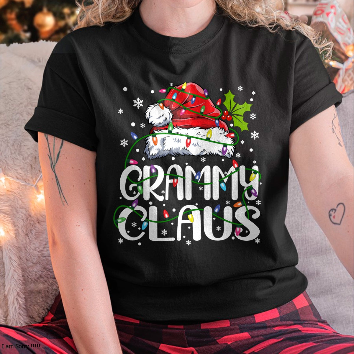 Christmas Shirts for Family, Funny christmas shirts, Christmas Unisex T-Shirt/Hoodie/Sweatshirt HLT00 - Grammy Claus Shirt Christmas Lights Pajama Family Matching Long Sleeve T-Shirt