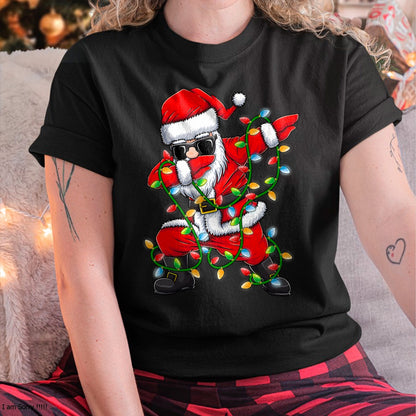 Christmas Shirts for Family, Funny christmas shirts, Christmas Unisex T-Shirt/Hoodie/Sweatshirt HLT00 - Dabbing Santa Xmas Lights Girls Boys Kids Christmas Gifts T-Shirt