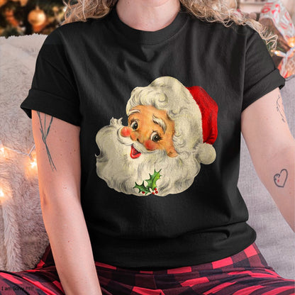 Christmas Shirts for Family, Funny christmas shirts, Christmas Unisex T-Shirt/Hoodie/Sweatshirt HLT00 - Vintage Christmas Santa Claus Face Funny Old Fashioned T-Shirt