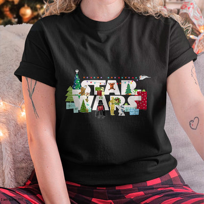 Christmas Shirts for Family, Funny christmas shirts, Christmas Unisex T-Shirt/Hoodie/Sweatshirt HLT00 - Star Wars Christmas Logo Holiday Celebration T-Shirt