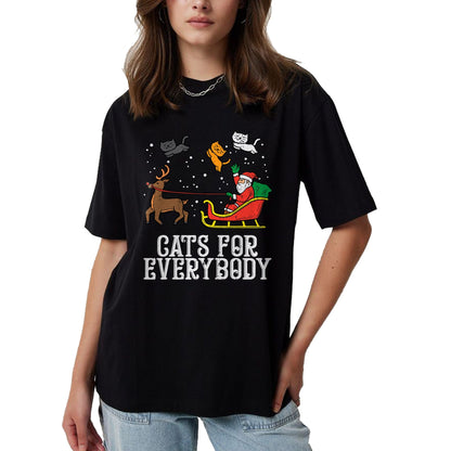 Cats For Everybody Christmas Cat Funny Xmas Women Santa T-Shirt - Christmas Unisex T-Shirt/Hoodie/Sweatshirt - TRNN00