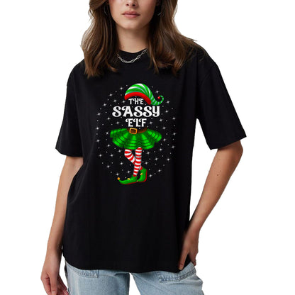 Xmas Family Matching Women Girls Mom The Sassy Elf Christmas T-Shirt - Christmas Unisex T-Shirt/Hoodie/Sweatshirt - TRNN00