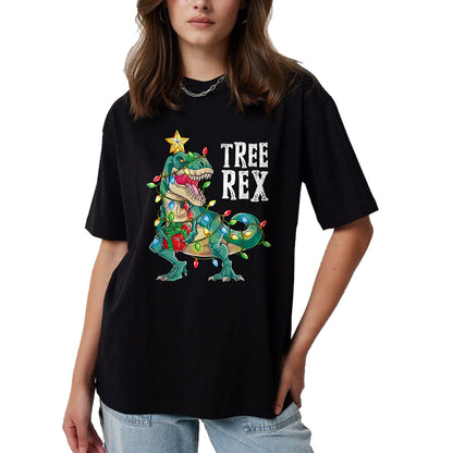 Most Wonderful Christmas Co Dinosaur Christmas Tree Rex Pajamas Men Boys Xmas Lights T-Shirt - Christmas Unisex T-Shirt/Hoodie/Sweatshirt - TRNN00 (SKU2605-06)