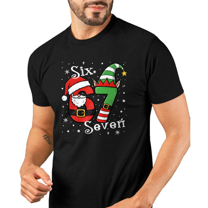Funny Six Seven 67 Meme 6 7 Elf Santa Christmas Pajamas Kids T-Shirt - Christmas Unisex T-Shirt/Hoodie/Sweatshirt - TRNN00