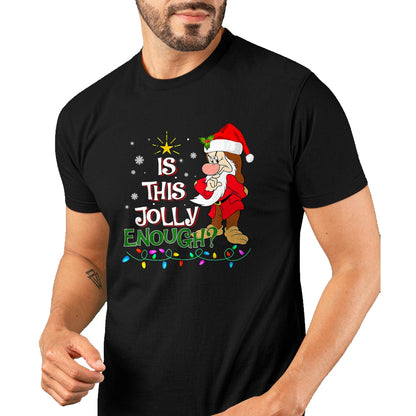 Is This Jolly Enough Grumpy Elf Pajama Christmas Lights T-Shirt - Christmas Unisex T-Shirt/Hoodie/Sweatshirt - TRNN00