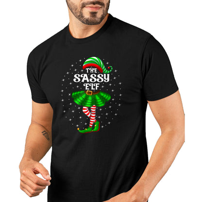 Xmas Family Matching Women Girls Mom The Sassy Elf Christmas T-Shirt - Christmas Unisex T-Shirt/Hoodie/Sweatshirt - TRNN00