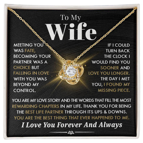 Gift To My Wife From Husband - Premium Love Knot Necklace