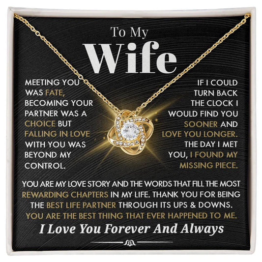 Gift To My Wife From Husband - Premium Love Knot Necklace