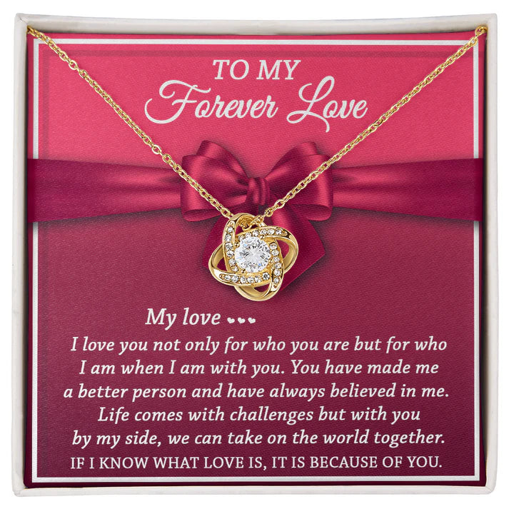 For My Wife From Husband - Premium Love Knot Necklace